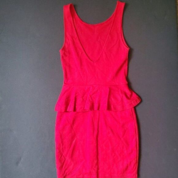 Zara Trafaluc Red Peplum Dress - Picture 6 of 8